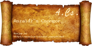 Aszalós Csongor névjegykártya