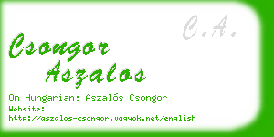 csongor aszalos business card