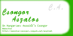 csongor aszalos business card